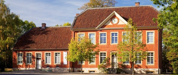 Kulturgut Haus Nottbeck, Museum für Westfälische Literatur, Herrenhaus und Hauptgebäude des Museums, Oelde, Münsterland, Nordrhein-Westfalen, Deutschland, Europa